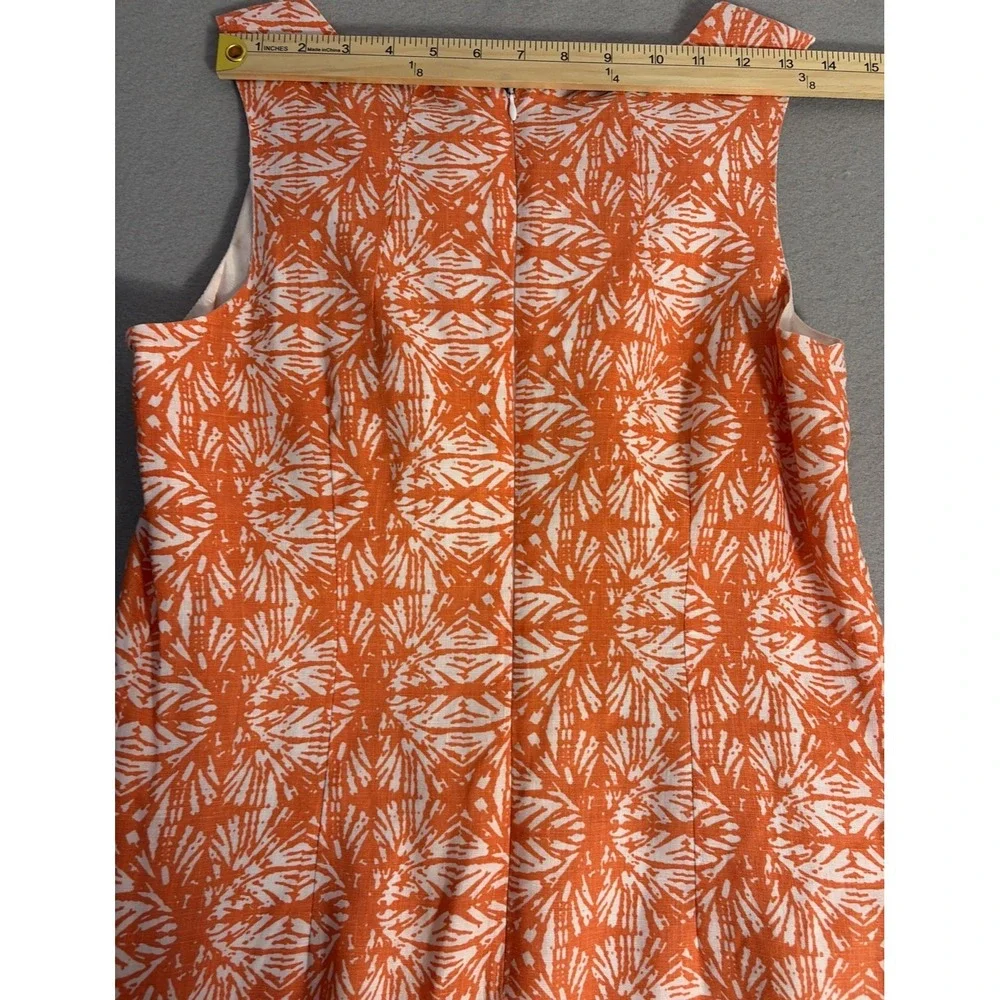 Tropical Print  sleeveless linen cotton dress Women's Size 8 Coastal Resort